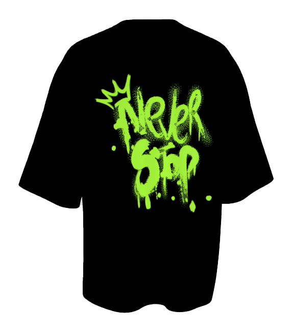 Never Stop Oversized TEE, BLACK