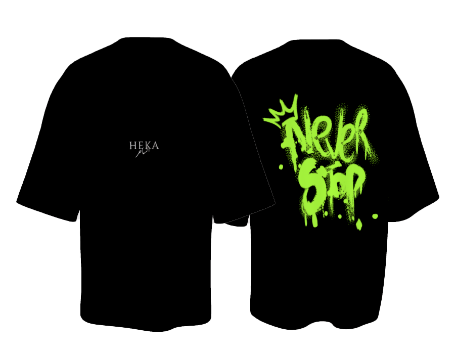 Never Stop Oversized TEE, BLACK