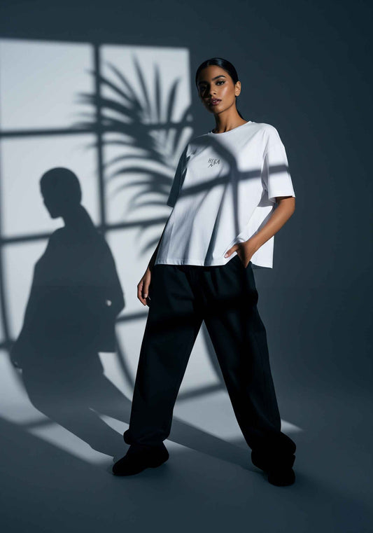 I'm Not Lazy T-shirt Oversized, WHITE