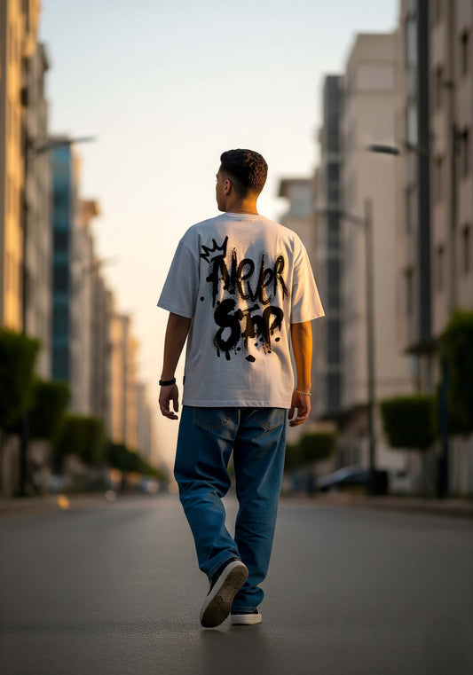 Never Stop Oversized TEE, WHITE
